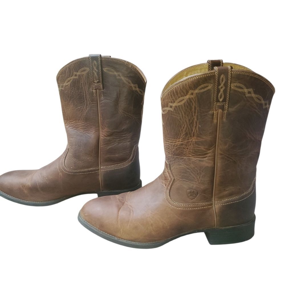 Ariat Brown Leather Men's Western Pull-On Boots Size 15D
